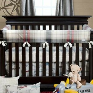 Glenna Jean crib rail protecter pad padding plaid